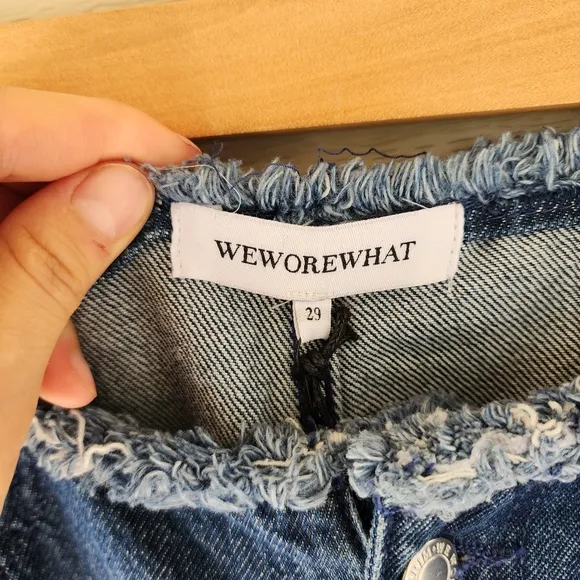 WeWoreWhat Frayed WB straight jeans