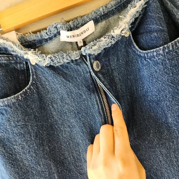 WeWoreWhat Frayed WB straight jeans