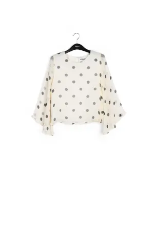 White blouse with dots