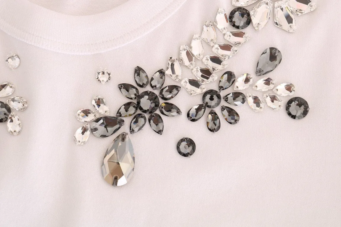 White Cotton Crystal T-Shirt