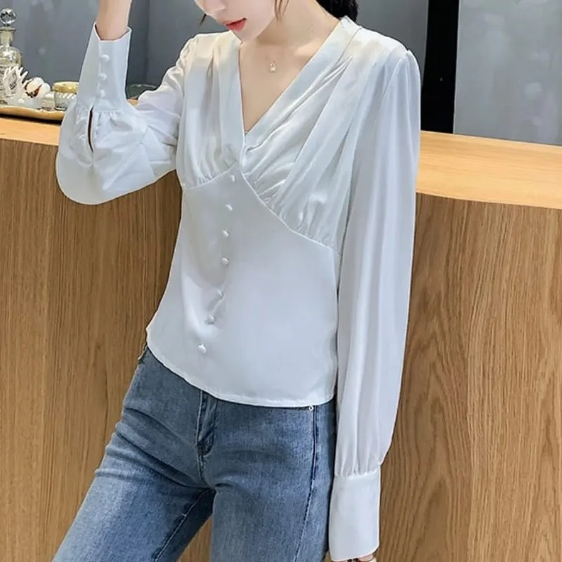 White Satin Blouse
