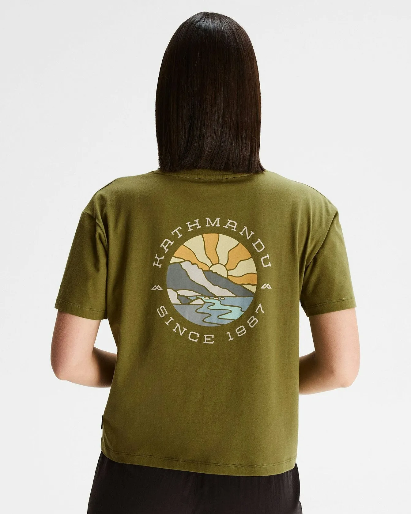 Women's Kathmandu Logo Sunburst Organic Cotton T-shirt