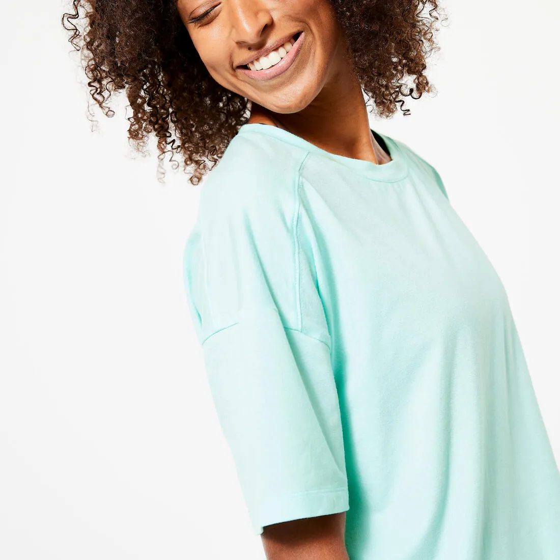 Women's Loose-Fit Fitness T-Shirt 520 - Linen