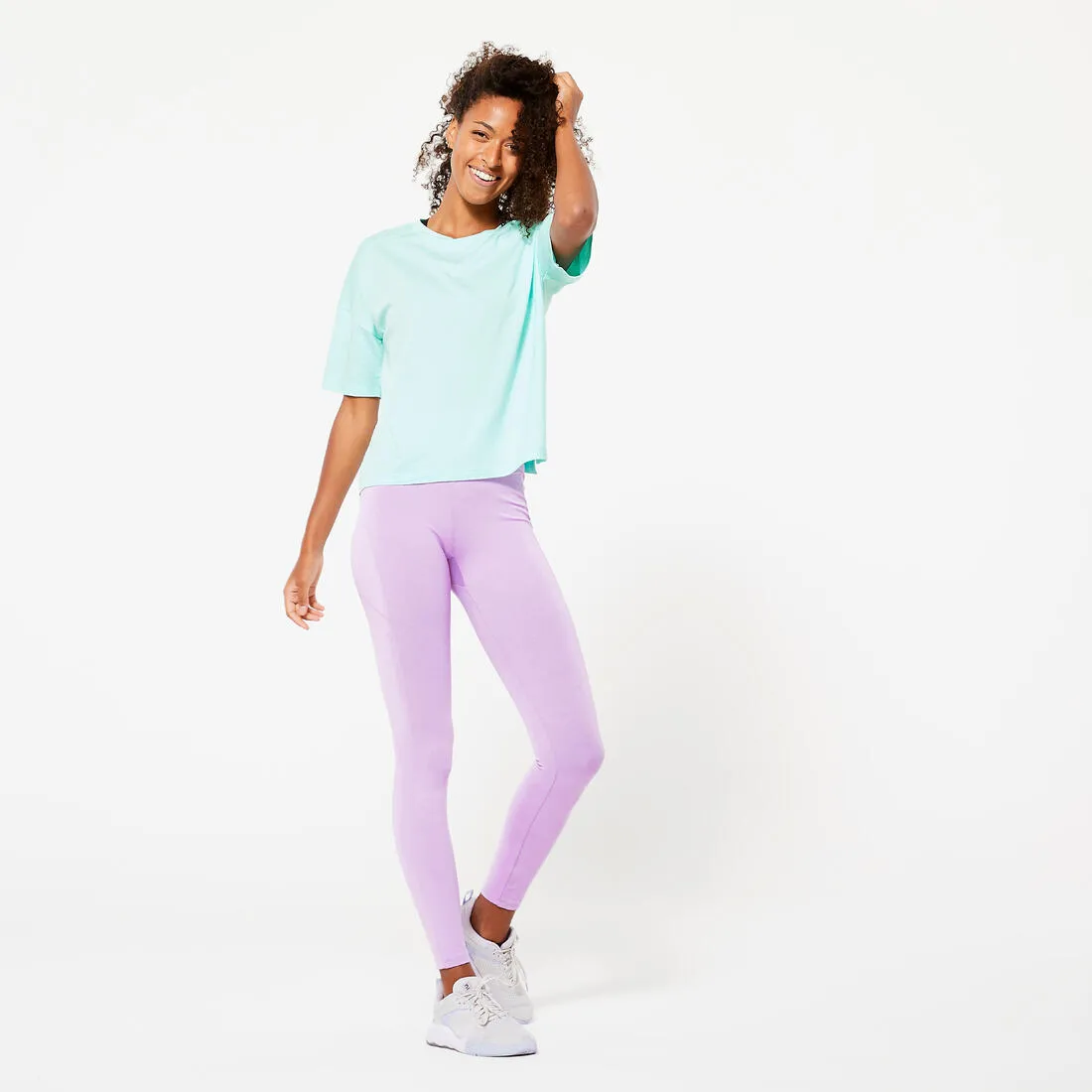 Women's Loose-Fit Fitness T-Shirt 520 - Linen