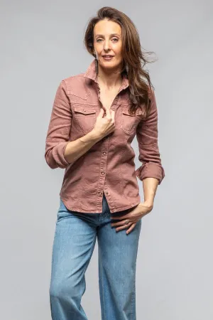Yarmony Linen Cotton Denim Shirt In Fired Brick