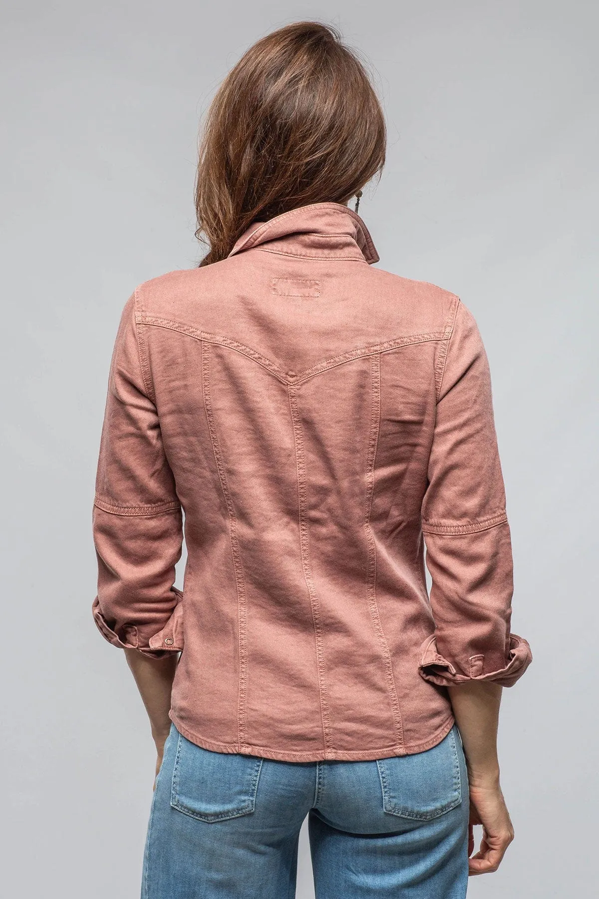 Yarmony Linen Cotton Denim Shirt In Fired Brick