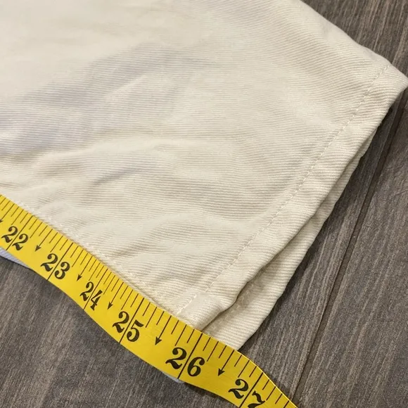 ZARA High Waisted Cotton Barrel Leg Denim Cinched Waistband Women’s Size 8 Cream